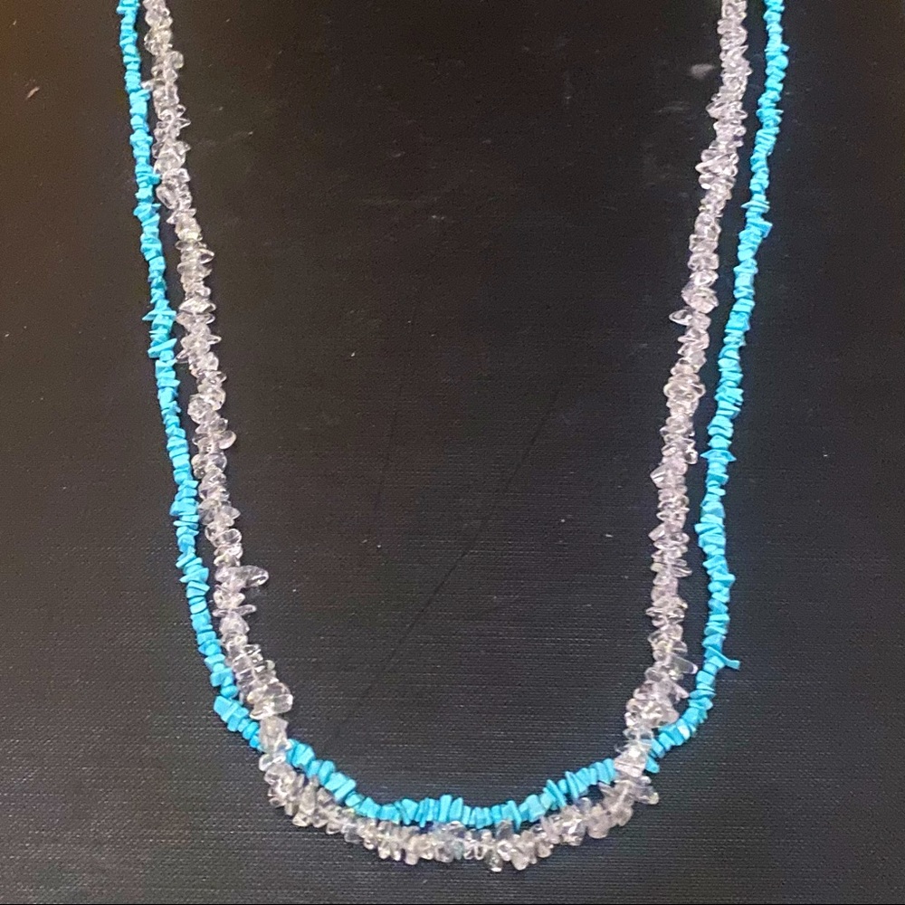 Turquoise and Rhinestones necklace